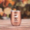 Horses Keep Me Stable, 12oz Rose Gold Wine/Coffee Tumbler w Lid - Image 3