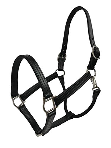  Tack Shack of Ocala Leather Turnout Halter with Customized  Engraved Name Plate, Brown Leather with Solid Brass Hardware