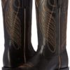 Ariat Women's Round Up Wide Square Toe Western Cowboy Boot, Limousine Black - Image 5